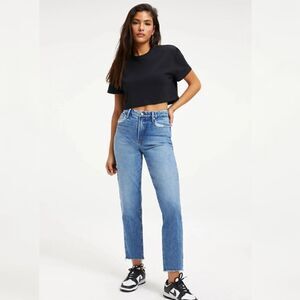 GOOD AMERICAN Size 2, 4, 6 ,8 Good Vintage Fray High Rise Straight Leg Jeans